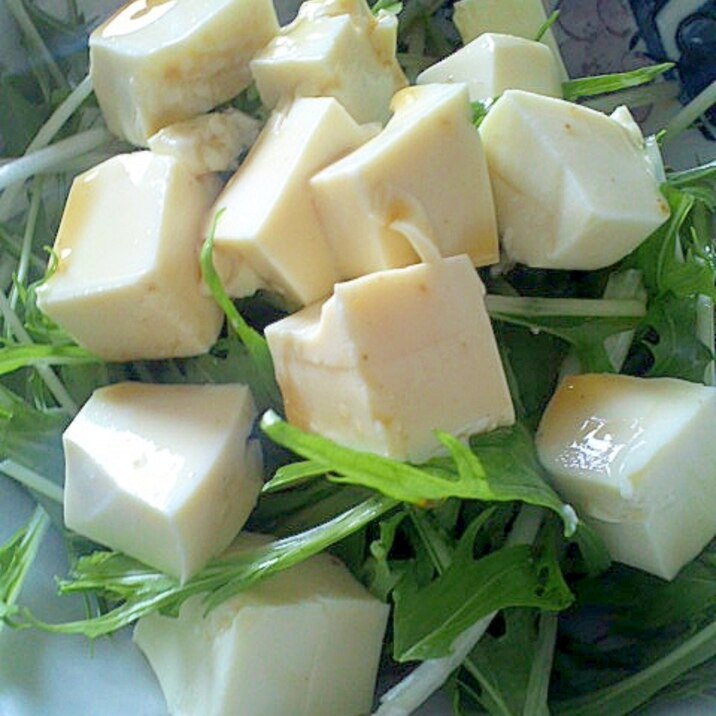 ヘルシー★豆腐＆水菜のオリジナルサラダ